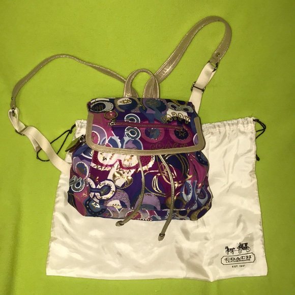 **COACH** 🌼POPPY🌸 BACKPACK/ PURSE **BNWOT** - Picture 2 of 8